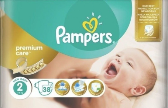 Pampers premium care Size 2 Baby Dry Nappies 38 Count Pack