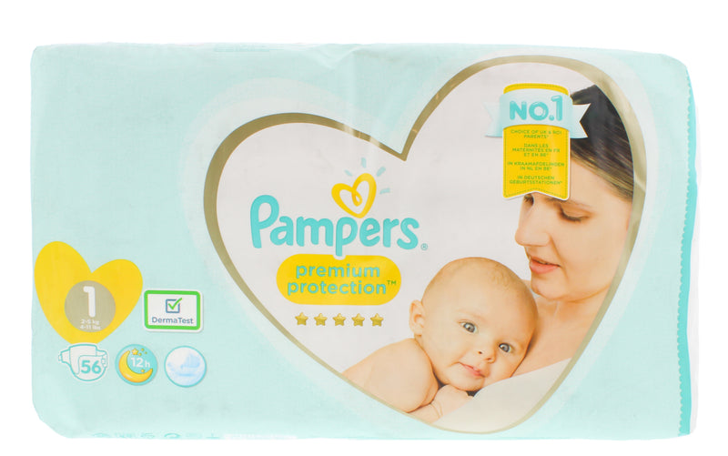 Pampers Premium Protection Nappies Size 1 56's Nappies