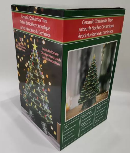 Nostalgic 17'' Ceramic Christmas Tree Table Top Ornament With Lights & Music