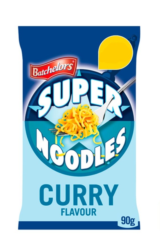 Batchelors Super Noodles Curry Flavour  Pack of 8 x 90g