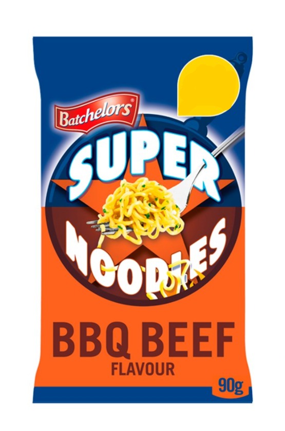 Batchelors Super Noodles BBQ Beef Flavour  Pack of 8 x 90g