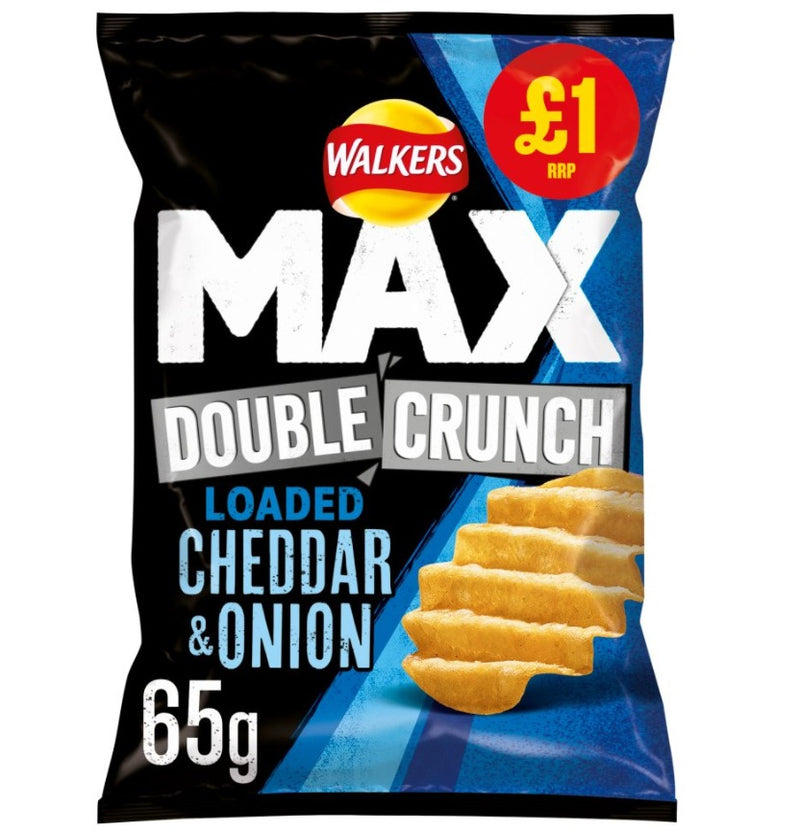 Walkers Max Double Crunch Cheddar & Onion Crisps 15*65G