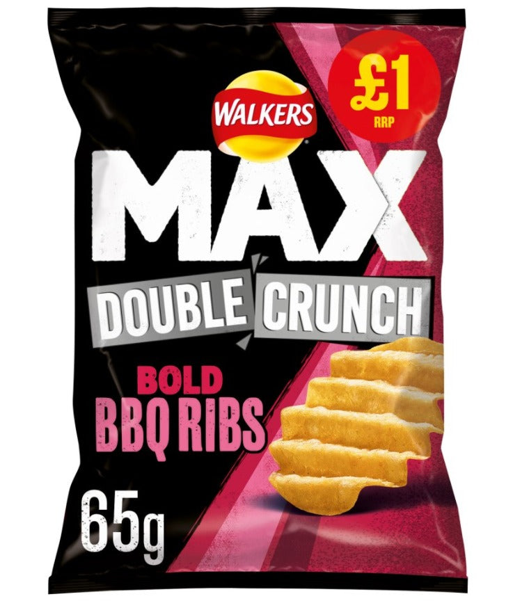 Walkers Max Double Crunch Bold BBQ Ribs 15*65G
