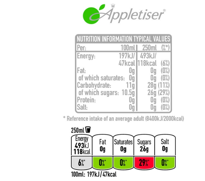 Appletiser 100% Sparkling Apple Juice Cans, 24 x 250ml Pack