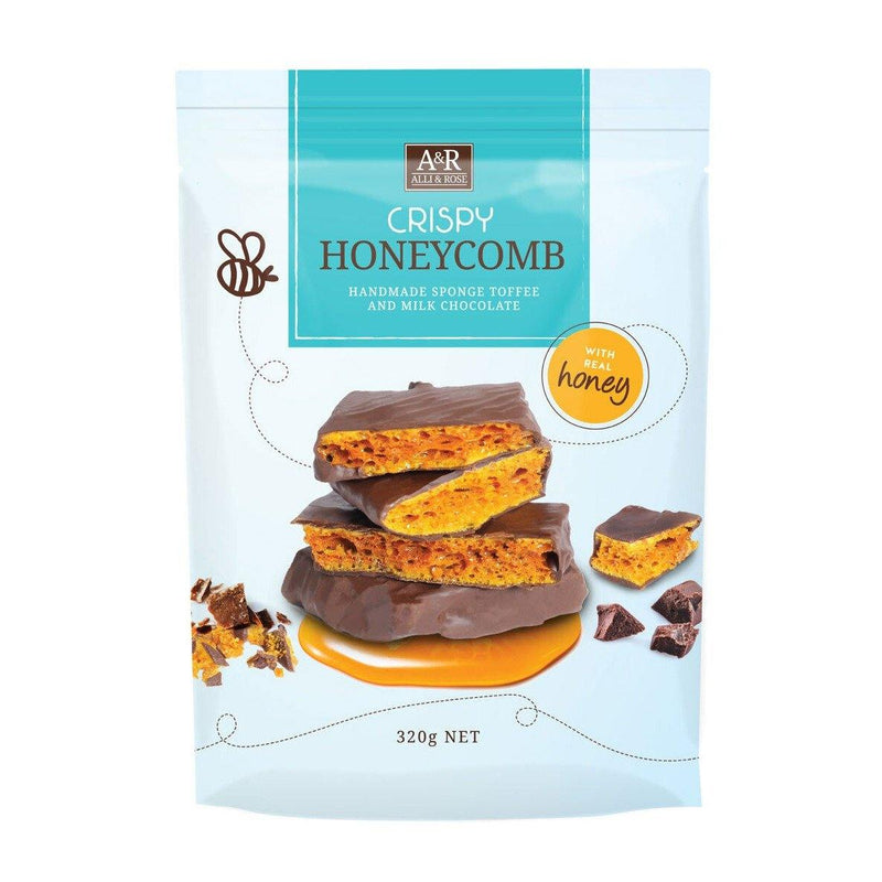 Alli & Rose Crispy Honeycomb Sponge Toffee Milk Chocolate Honey - 320 g - Papaval