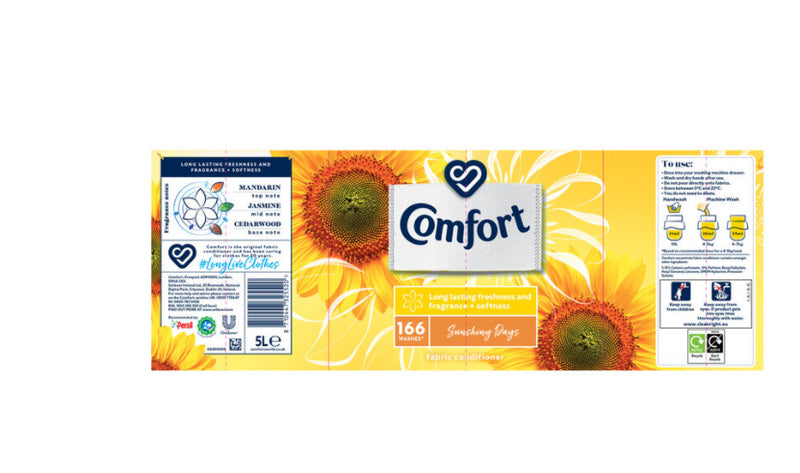 Comfort Sunshiny Day Fabric Conditioner Pack of 160 Wash, 4.8L