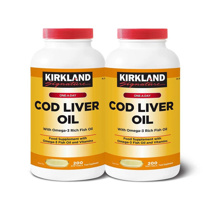 Kirkland Signature Cod Liver Oil + Omega 3 1150mg, 2 x 200 Count