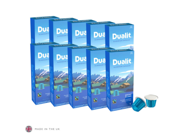 Dualit Decaf Aluminium Nespresso Compatible Coffee Pods(1x 100)