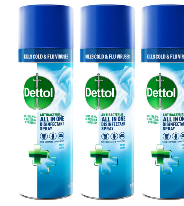 Dettol Disinfectant Hard and Soft Surfaces Spray, 3 x 500ml