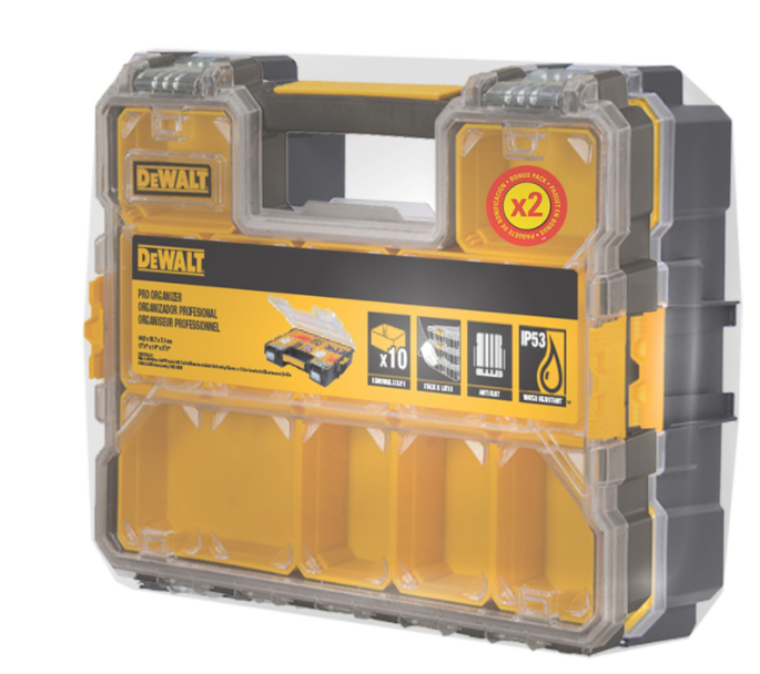 DEWALT Pro Organisers Deep +Shallow Box Twin Pack with 10 x removable cups Each