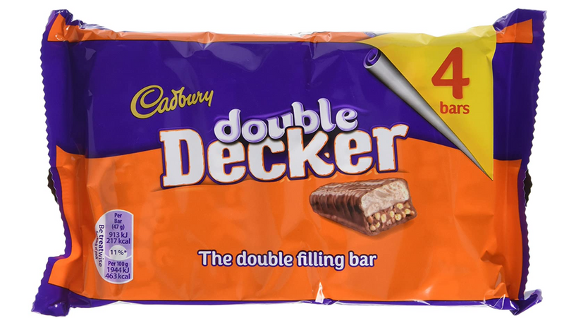 Cadbury Double Decker Chocolate Bar Pack of 8 x 4 Bar (160g)