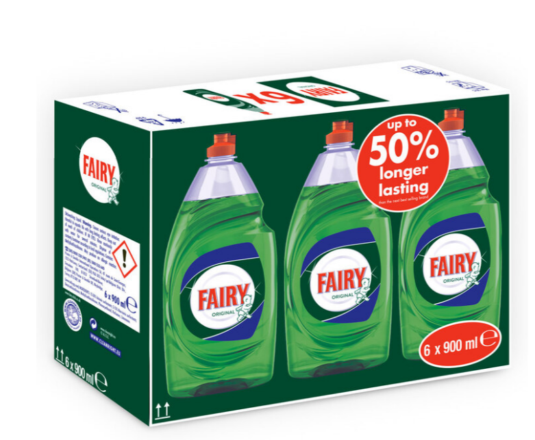 Fairy Original Washing Up Liquid, Multi Pack of 6 x 900ml