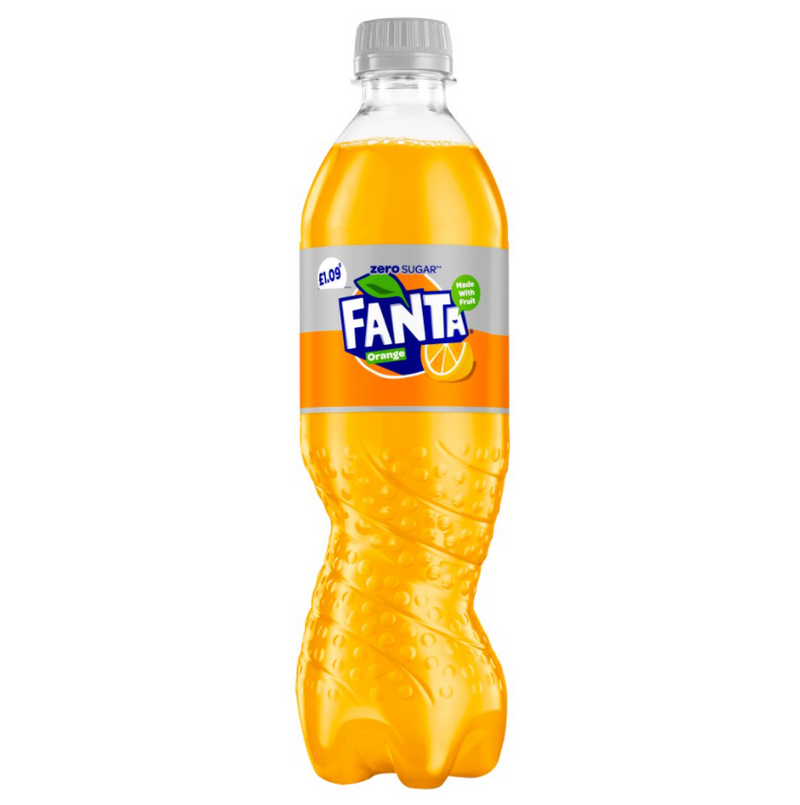 Fanta  Orange Fruit Drink Zero Sugar, 12 x 500ml