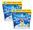 Finish Powerball Quantum Max Lemon Dishwasher Tabs, 2 x 64 Pack
