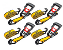 CAT Heavy Duty Ratchet Tie Down Straps Caterpillar 4 Piece Set Pack 1.5"x 16ft