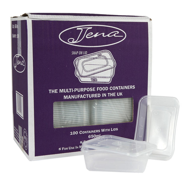 Jena Plastic Take Away Containers, 100 x 650ml