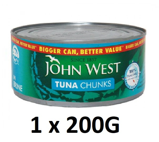 John West Tuna Chunks in Brine,  1 x 200g