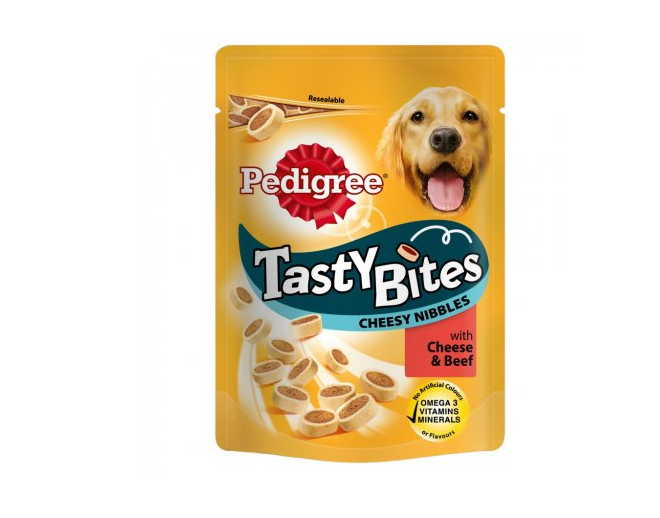 Pedigree Tasty Bites Cheesy Nibbles with Cheese & Beef Dog Treats 8 x 140g