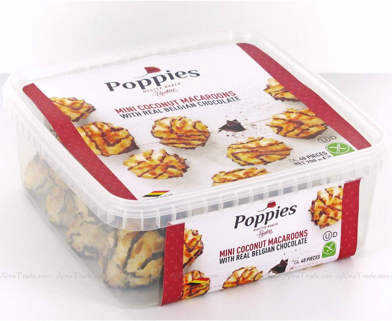 Poppies Master Baker Mini Coconut Macaroons With Belgian Chocolate Pack 700g New - Papaval