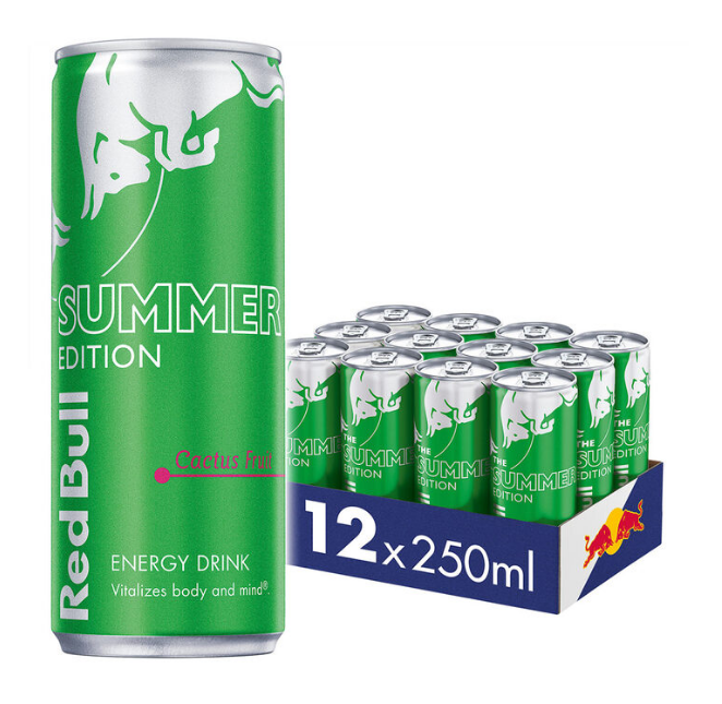 Red Bull Summer Edition Cactus Fruit Energy Drink, 250ml x Pack of 12
