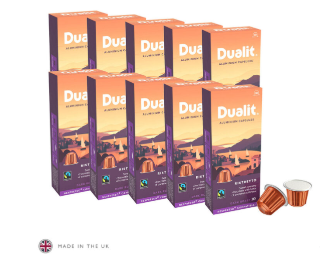 Dualit Ristretto Aluminium Nespresso Compatible Coffee Pods -100 Servings