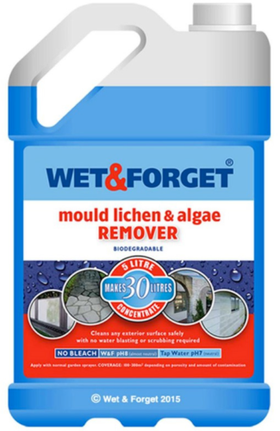 Wet And Forget 5 Litre Mould Algae & Lichen Moss Dirt Removal 5L Concentrate Outdoor