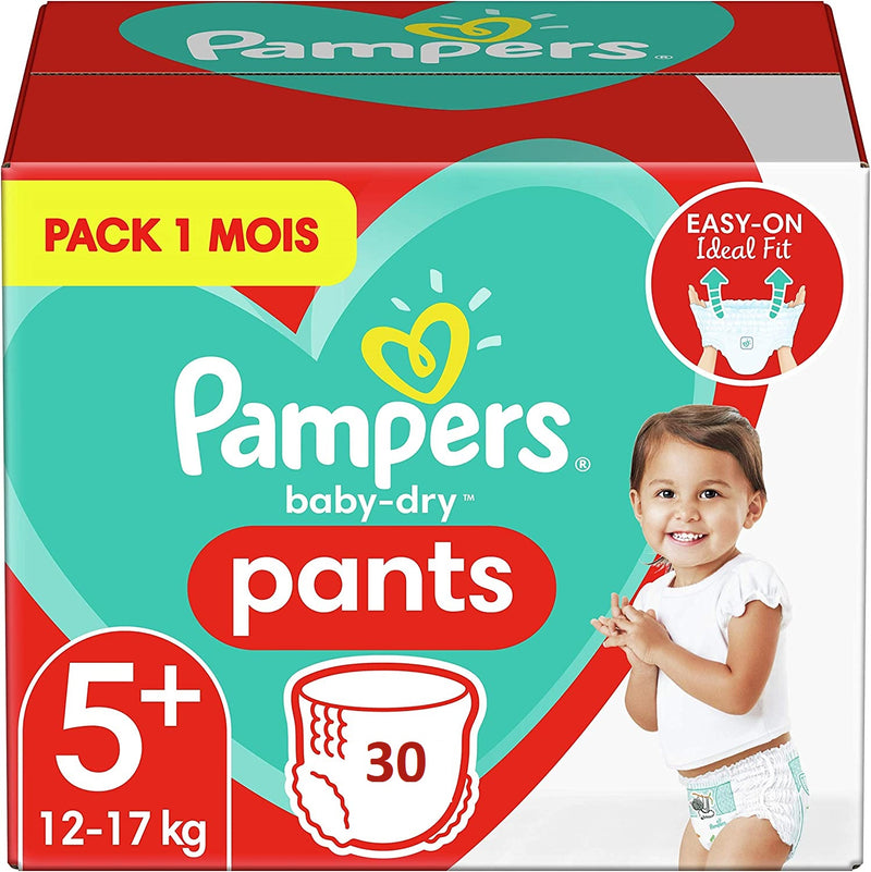 Pampers Size 5+ Baby Dry Nappy Pants 30 Count Pack - (12kg - 17kg)