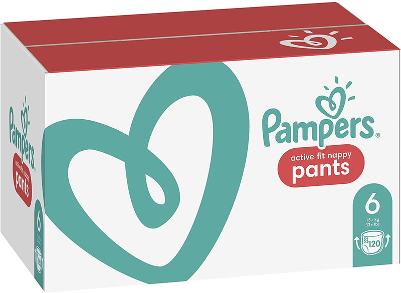 Pampers Size 6 Active Fit Nappy Pants 120 count monthly pack - (15kg+)