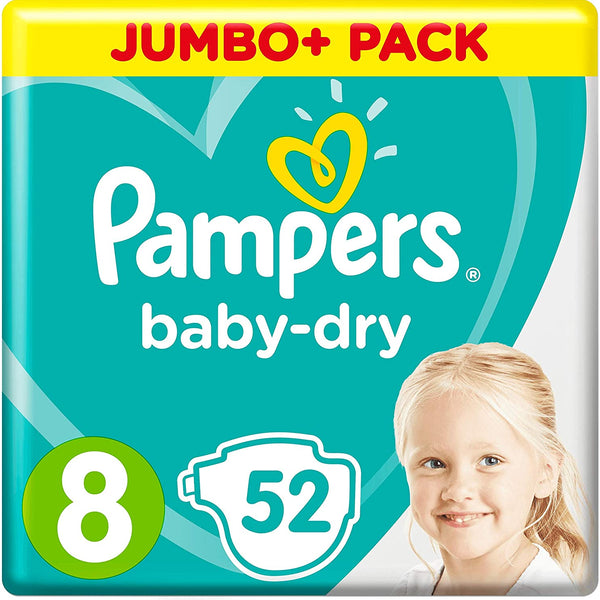 Pampers baby dry size 8 jumbo+ 52 nappies store