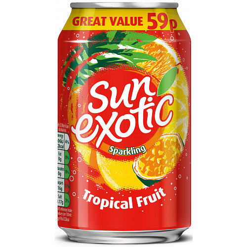 Sun Exotic Sparkling Tropical Fruit 330ml x Pack 24