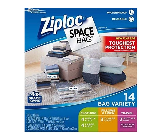 Ziploc Space Waterproof & Reusable Bag Storage Set 14 Piece